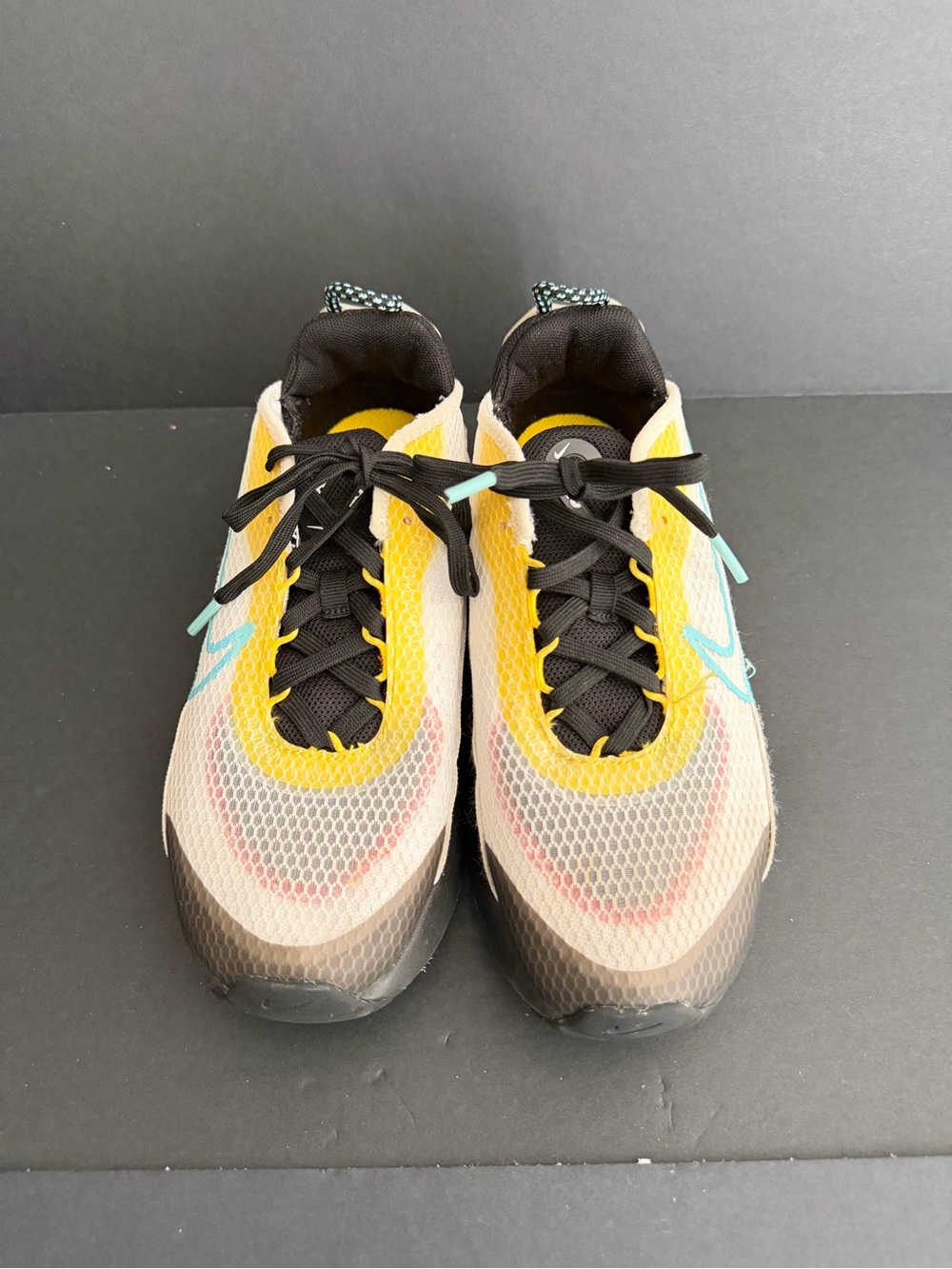 Nike Air Max 2090 Speed Yellow Aqua Sneakers Size 3Y - Picture 2 of 6